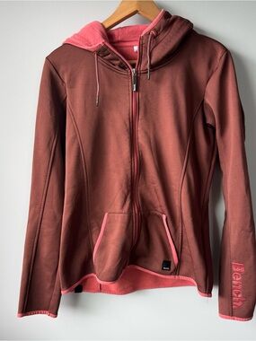 Bench Brown and Pink Zip-Up Bomber Hoodie